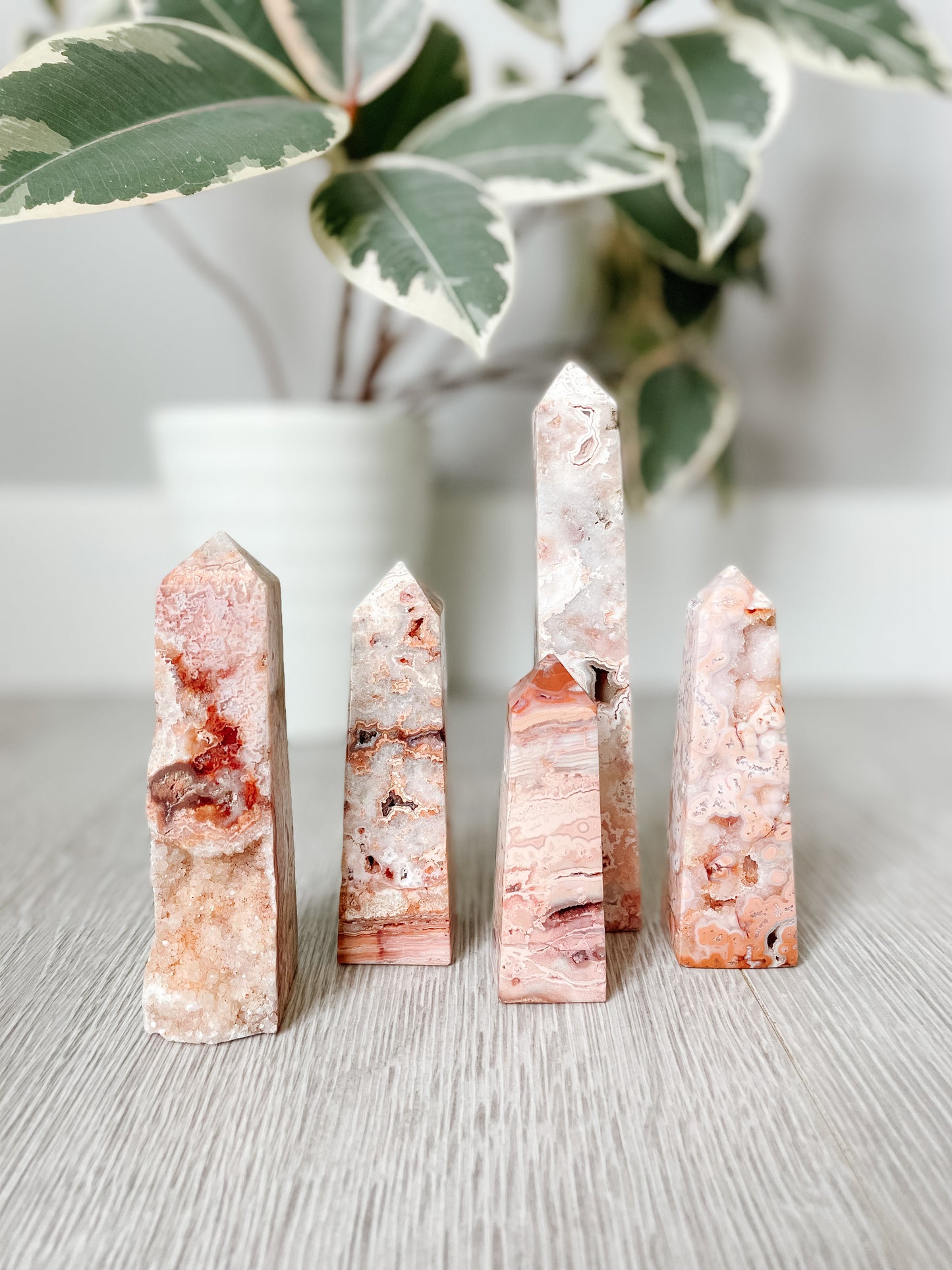 Pink Crazy Lace Agate Tower